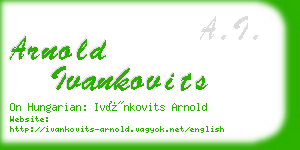 arnold ivankovits business card